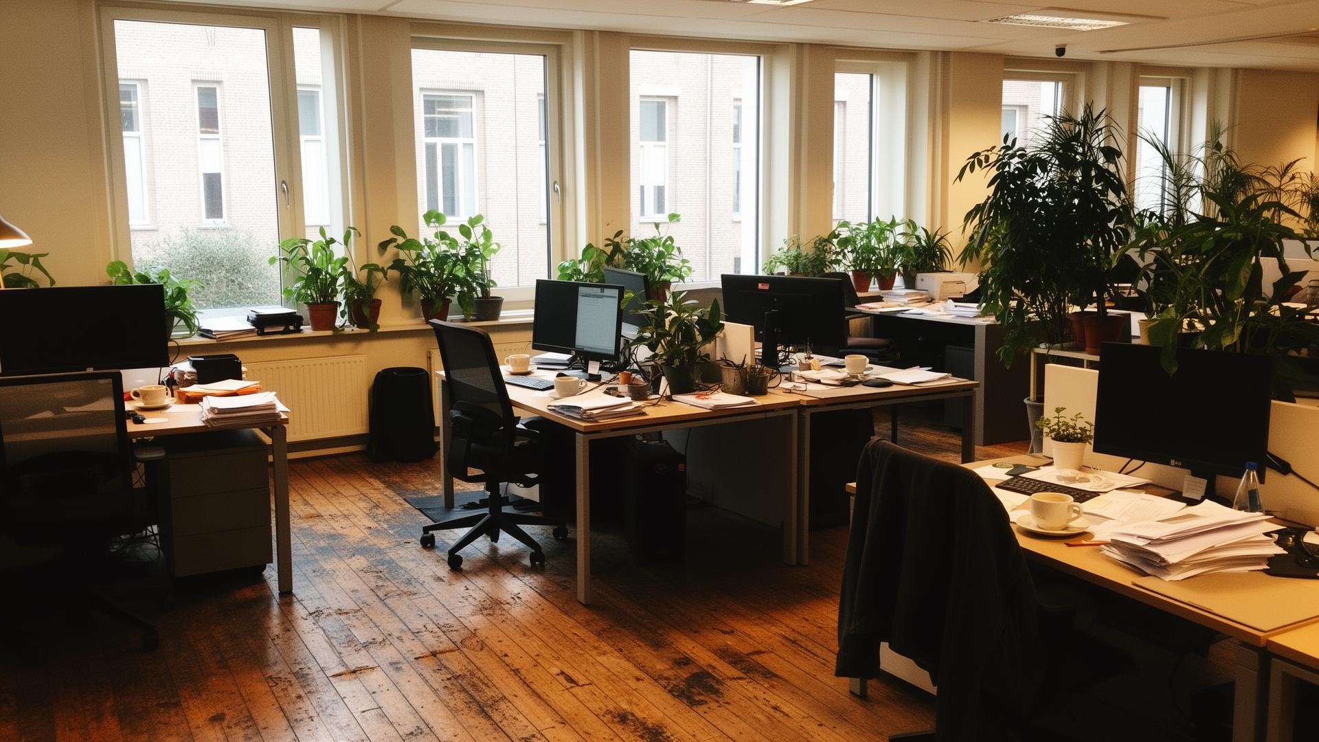 Bright clean office filled with plants in Eindhoven
